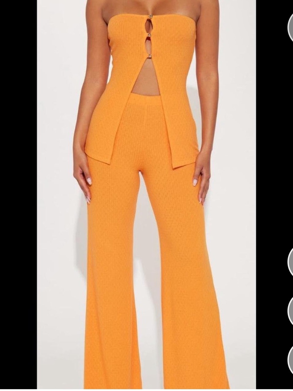 Fashion Nova Orange Wide Leg Pants High Waisted Set